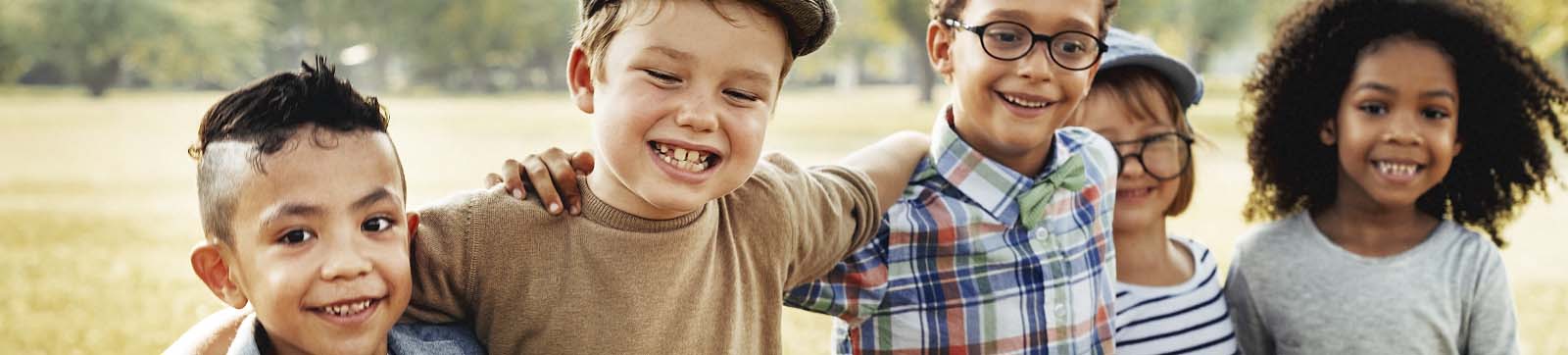 redding five happy kids with mixed ethnicity