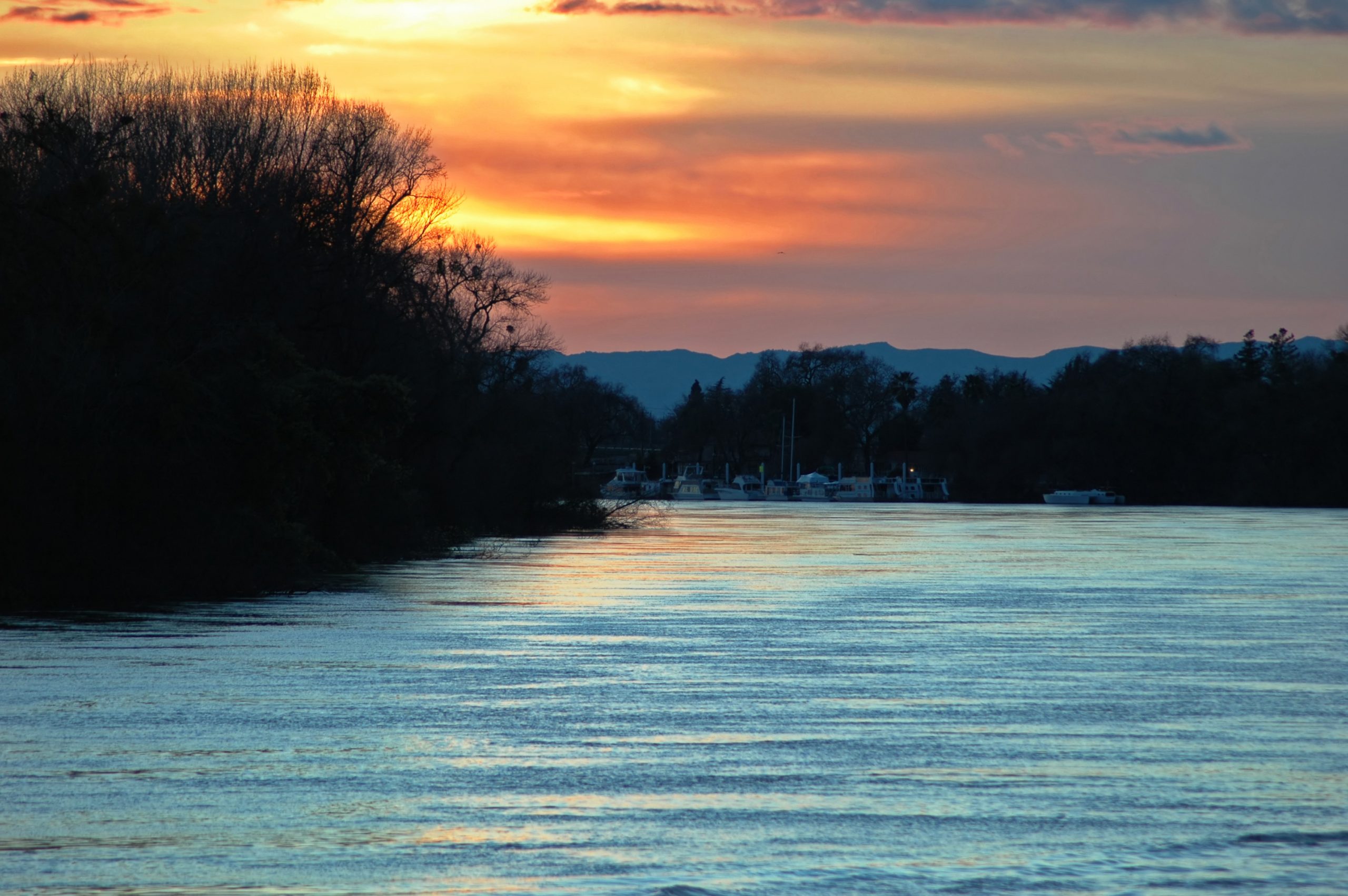 Sunset over the Sacramento River