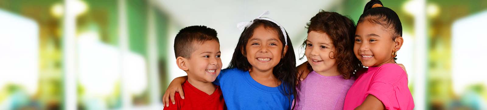 four happy kids